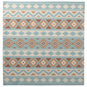 Aztec Essence Ptn IIIb Blue Cream Terracottas Napkin