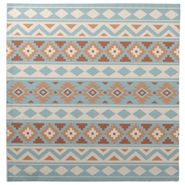 Aztec Essence Ptn IIIb Blue Cream Terracottas Napkin (Front)
