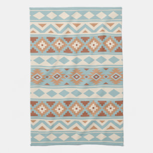 Aztec Essence Ptn IIIb Blue Cream Terracottas Towel
