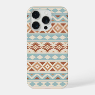 Aztec Essence Ptn IIIb Blue Terracottas Cream iPhone 15 Pro Case