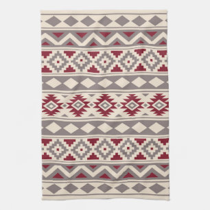 Aztec Essence Ptn IIIb Cream Taupe Red Towel