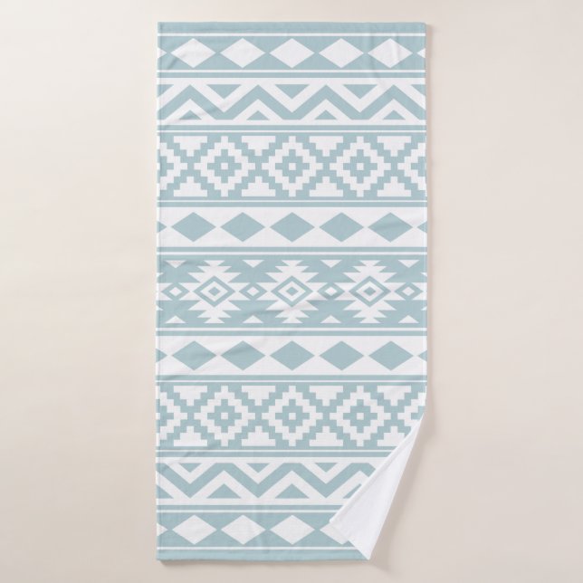 Aztec Essence Ptn IIIb Duck Egg Blue & White Bath Towel (Bath Towel)