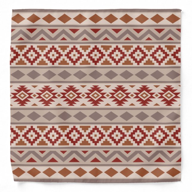 Aztec Essence Ptn IIIb Taupes Creams Terracottas Bandana (Front)