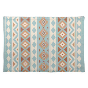 Aztec Essence V Ptn IIIb Blue Cream Terracottas Cloth Placemat