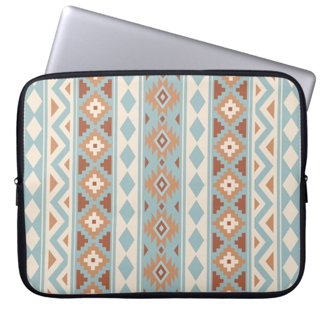 Aztec Essence V Ptn IIIb Blue Cream Terracottas Laptop Sleeve (Front)