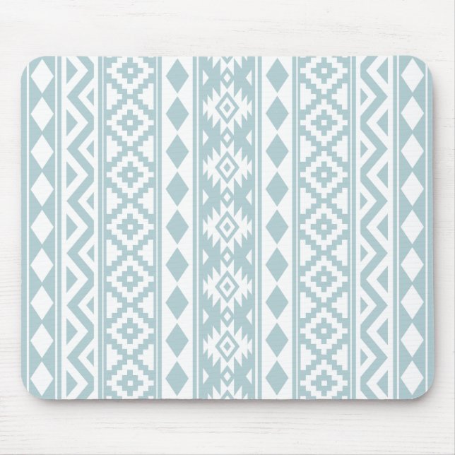 Aztec Essence V Ptn IIIb Duck Egg Blue & White Mouse Pad (Front)
