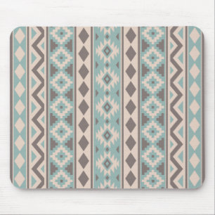 Aztec Essence V Ptn IIIb Taupe Teal Cream Mouse Pad