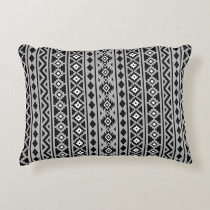 Aztec Essence Vertical Ptn II Black White Gray Decorative Pillow
