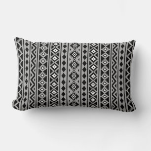 Aztec Essence Vertical Ptn II Black White Grey Lumbar Pillow