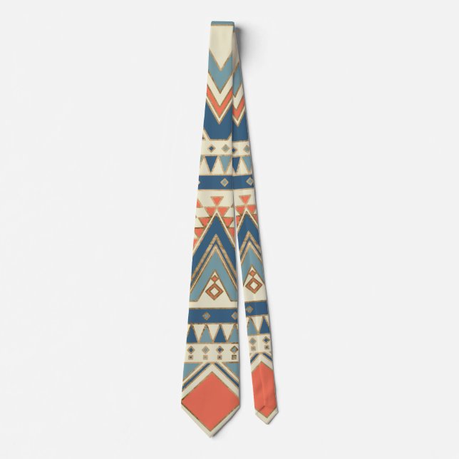 Aztec Ethnic Pattern Art Neck Tie (Front)