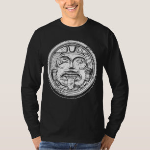 Aztec Face Mask God Archeology Indian Culture T-Shirt