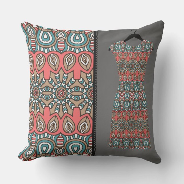 Aztec Fashion Reversible Decorative Pillow (Front)