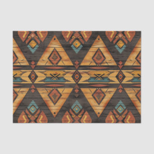 Aztec Faux wood tile pattern decoupage Tissue Paper
