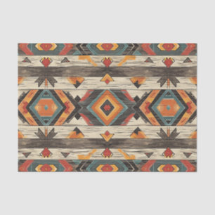 Aztec Faux wood tile pattern decoupage Tissue Paper