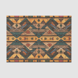 Aztec Faux wood tile pattern decoupage  Tissue Paper