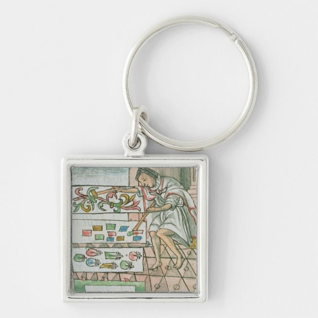 Aztec feather artisan keychain (Front)