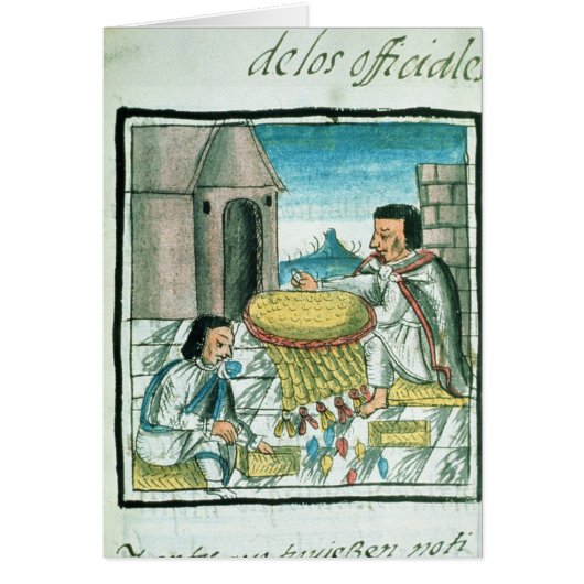 Aztec feather artisans at work cards (Front)