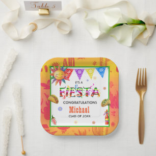 Aztec Fiesta Graduation Party Paper Plates