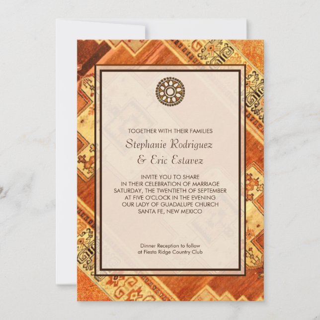 Aztec Fiesta Wedding Invitation (Front)