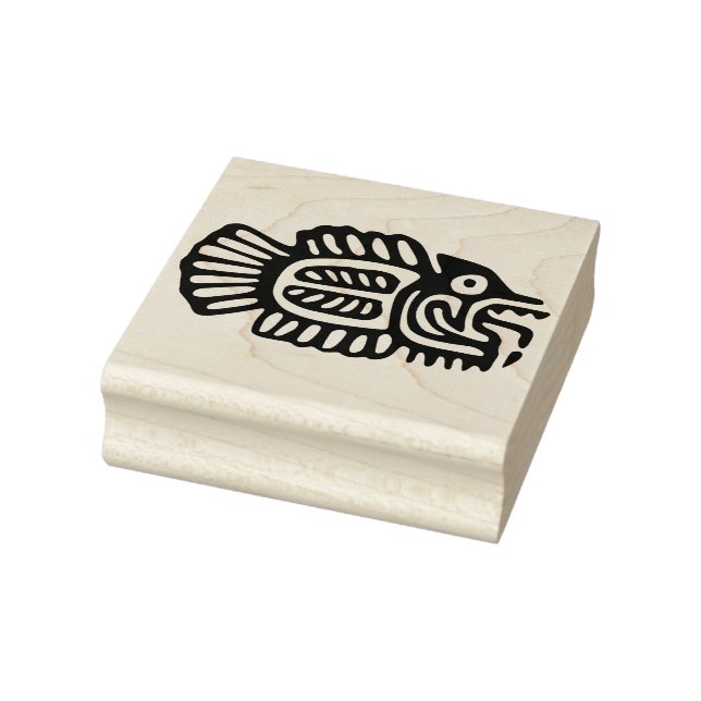 aztec fish art stamp (Stamp)