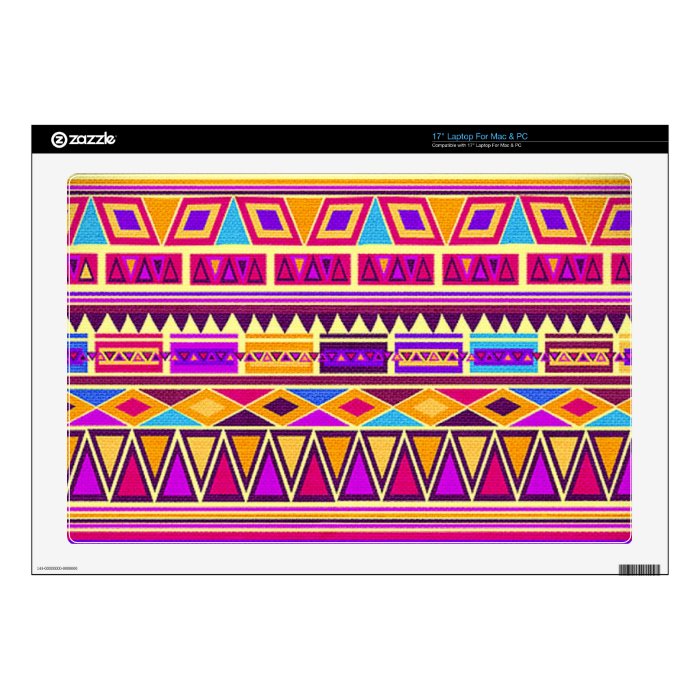 Aztec Fuchsia Pattern Skins For 17" Laptops