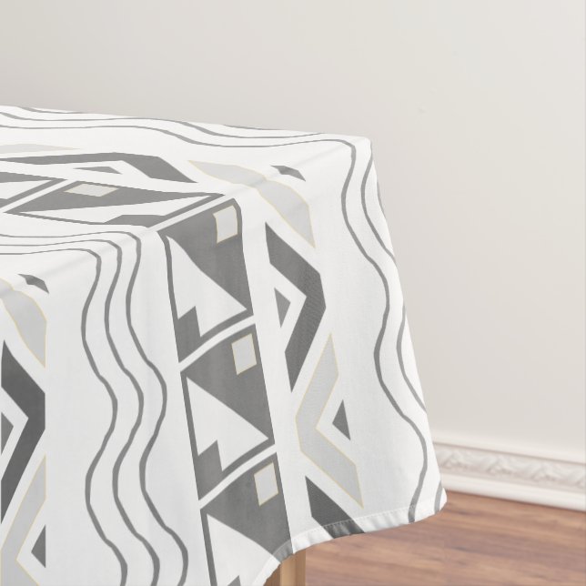 Aztec Geometric Abstract Pattern Tablecloth (In Situ)