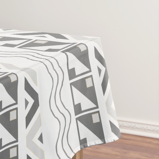 Aztec Geometric Abstract Pattern Tablecloth (In Situ)