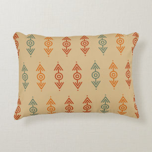 Aztec Geometric Blue And Orange Tribal Southwester Accent Pillow