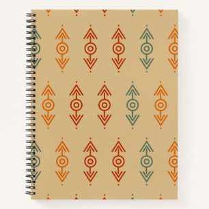 Aztec Geometric Blue And Orange Tribal Southwester Notebook