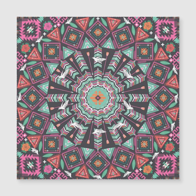 Aztec Geometric: Colorful Circle Pattern (Front)