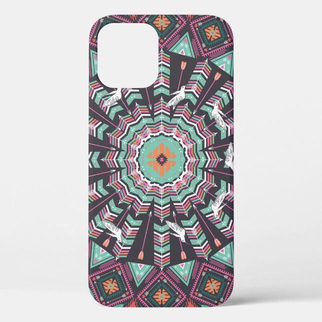 Aztec Geometric: Colorful Circle Pattern Case-Mate iPhone Case (Back)