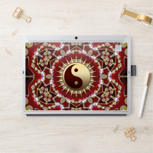 Aztec Geometric Golden Yin Yang HP Laptop Skin