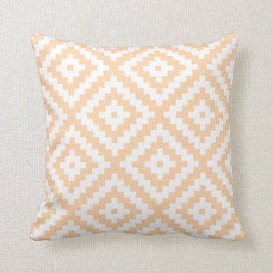 Aztec Geometric Pastel Orange Throw Pillow