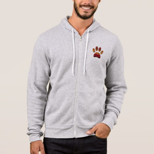 Aztec Geometric Pattern Art Dog Paw Print Hoodie