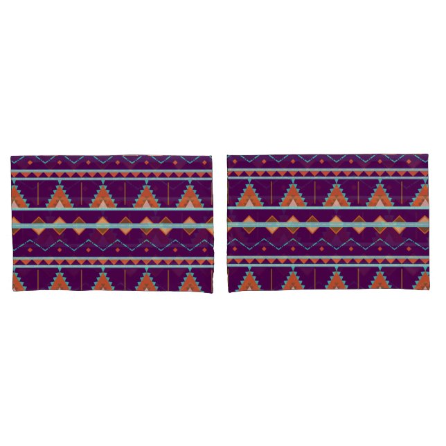 Aztec Geometric Tribe Patterned Custom Pillowcase (Front-Set)