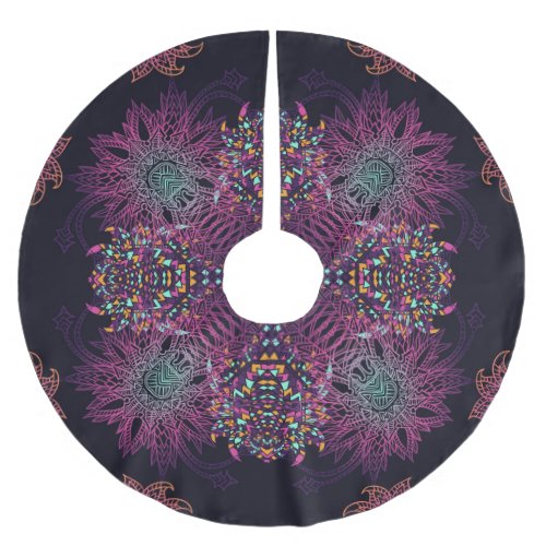 Aztec geometric vintage seamless pattern brushed polyester tree skirt