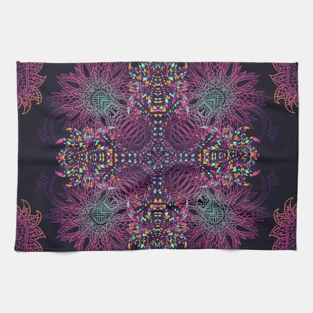 Aztec geometric, vintage seamless pattern. kitchen towel (Horizontal)