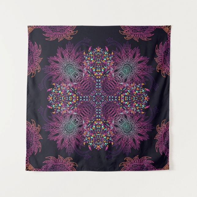 Aztec geometric, vintage seamless pattern. tapestry (Front)
