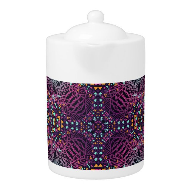 Aztec geometric, vintage seamless pattern. teapot (Front)