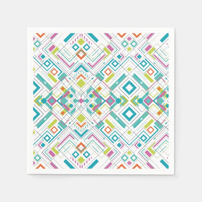 Aztec geometrical abstract pattern napkins (Front)