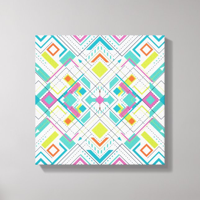 Aztec geometrical pattern canvas print (Front)