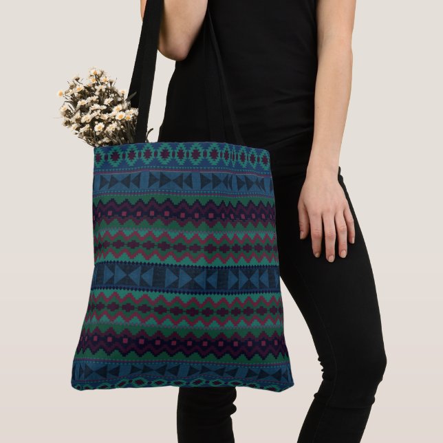 Aztec Geometrics - multi color Tote Bag (Close Up)