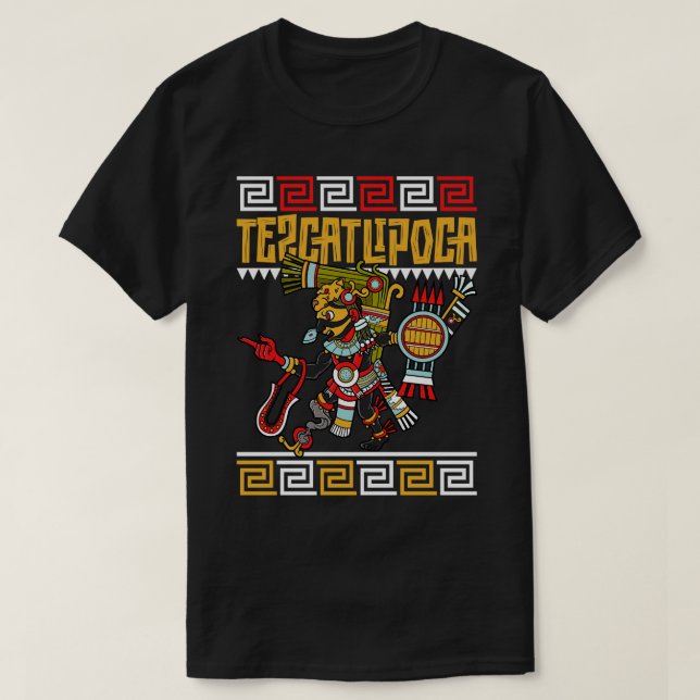 Aztec god of the night Tezcatlipoca T-Shirt (Design Front)