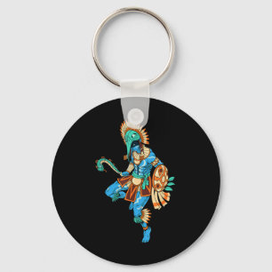 Aztec God Of War And Sun - Huitzilopochtli Keychain