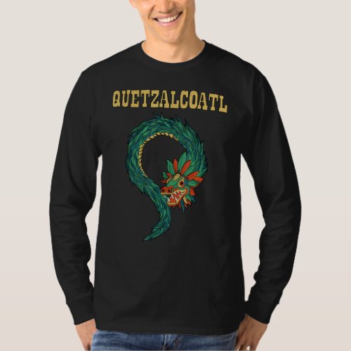 Aztec God Quetzalcoatl Snake Dragon Inca Maya Civi T_Shirt