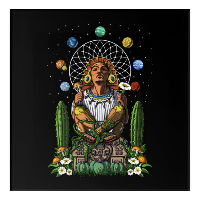 Aztec God Xochipilli Acrylic Print (Front)