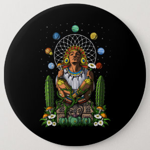 Aztec God Xochipilli Button