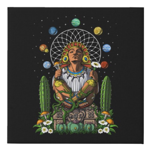 Aztec God Xochipilli Faux Canvas Print