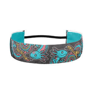 Aztec God Xolotl Fighting Jaguar Battle Tribal Art Athletic Headband