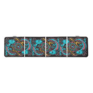 Aztec God Xolotl Fighting Jaguar Battle Tribal Art Beer Pong Table